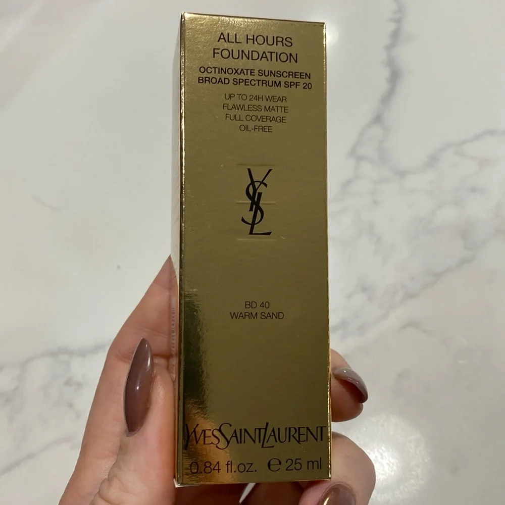 YSL ALL HOURS FOUNDATION OCTINOXATE SUNSCREEN SPF20 - BD40 Warm Sand - Picture 1 of 3